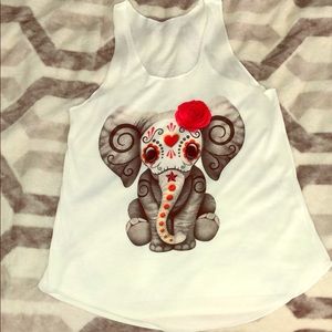 Dia De Los Muertos Baby Elephant Racerback Tank